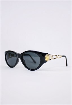 Gianni Versace Medusa Chain Black Gold Sunglasses