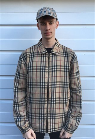 MENS BURBERRY REVERSIBLE JACKET BLACK NOVA CHECK HARRINGTON