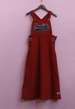 Lovely Vintage dungaree dress in red