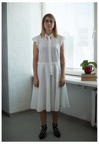 VINTAGE 80'S MINIMALIST WHITE WEDDING DRESS
