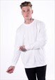 54 Floral Essential Blank Jumper Pullover Sweater - White