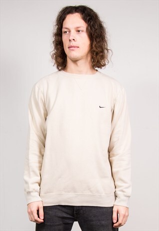 90'S VINTAGE PLAIN BEIGE NIKE SWEATSHIRT JUMPER