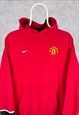 VINTAGE NIKE MANCHESTER UNITED HOODIE RED SMALL