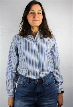 Vintage Burberry London Striped Shirt in Blue S