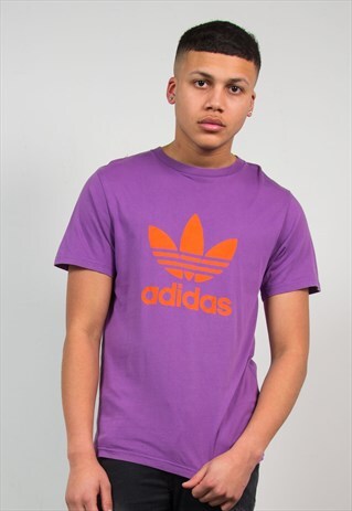 ADIDAS PURPLE TREFOIL LOGO T-SHIRT