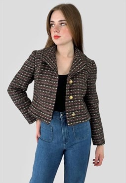 Alpert Nippon 70's Vintage Ladies Brown Wool Crop Jacket 