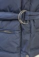 VINTAGE M WOMEN PUFFER JACKET PARKA WINTER BLUE COAT BELTED