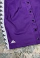 PURPLE X WHITE KAPPA POPPER STUD SHORT SKIRT