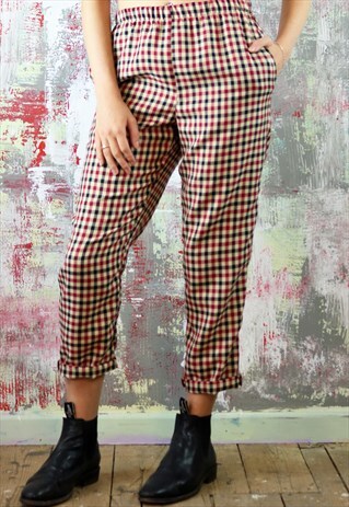 TROUSERS IN MINI CHECK TARTAN