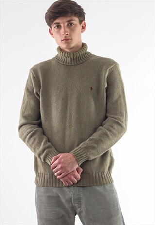VINTAGE POLO RALPH LAUREN TURTLENECK SWEATER 90S BEIGE