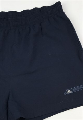 VINTAGE ADIDAS SHORTS IN NAVY WITH POCKETS AND EMBROIDERED L