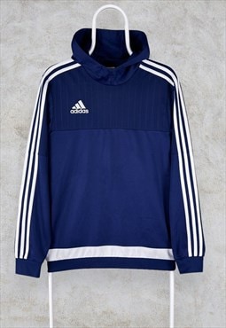 Adidas Blue Hoodie Pullover Striped Men's Small