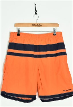Vintage Ralph Lauren Polo Sport Patterned Shorts Orange XLar