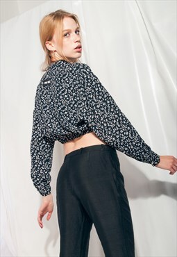 Reworked Vintage Blouse 90s Cropped Fairy Top