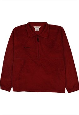 Vintage 90's Columbia Fleece Jumper Quater Zip Burgundy