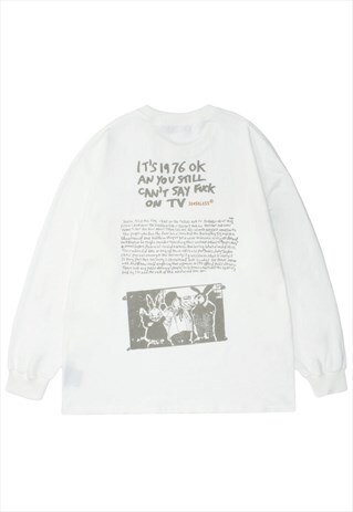 LETTER PRINT LOOSE ROUND NECK SWEATSHIRT