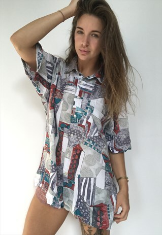 PATTERNED OVERSIZED RETRO VINTAGE UNISEX FESTIVAL SHIRT
