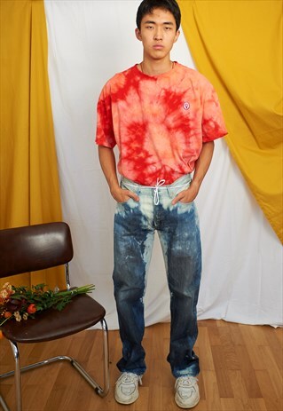 VINTAGE REWORKED CUSTOMED DENIM 501 LEVI'S TIE N DYE JEANS