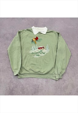 Vintage Christmas Sweatshirt Women's L