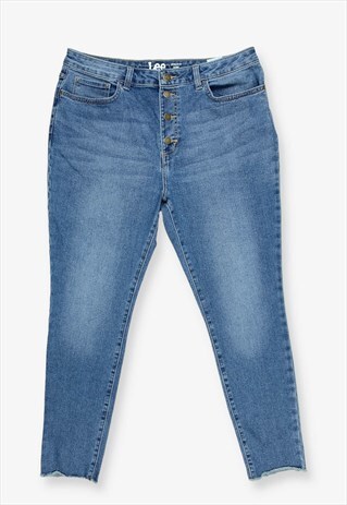 Vintage LEE Raw Cut Hem Skinny Fit Jeans W36 L28 BV14776