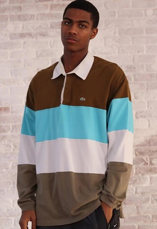 VINTAGE LACOSTE RUGBY EMBROIDERED LOGO SHIRT MULTI