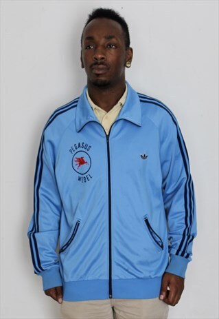 VINTAGE BLUE ADIDAS PEGASUS TRACK JACKET XL