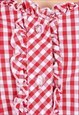 WOMEN'S VINTAGE CHECKED L XL BAVARIAN TRACHTEN TOP BLOUSE