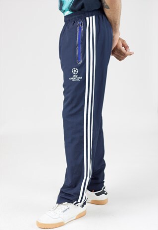 VINTAGE 90S ADIDAS NAVY TRACKSUIT BOTTOMS