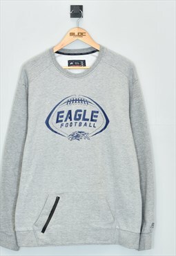 Vintage Eagle Football Sweatshirt Grey XLarge