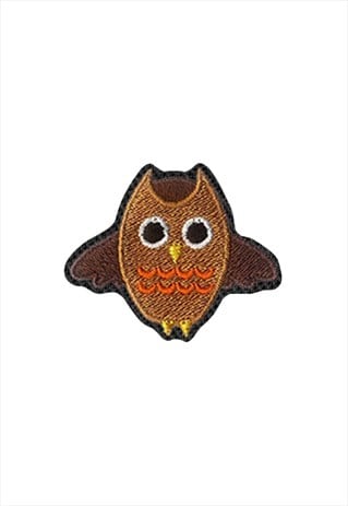 EMBROIDERED OWL DIGITAL IRON ON PATCH / SEW ON PATCH
