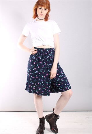 VINTAGE 80S FLORAL HIGH WAISTED CULOTTE SHORTS