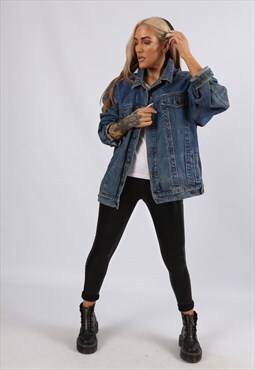 Vintage 90's FLAGSHIP Denim Jacket Oversized UK 16 XL (C51M)