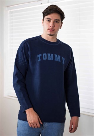 VINTAGE TOMMY HILFIGER SWEATSHIRT JUMPER LOGO 90S XL 16.5