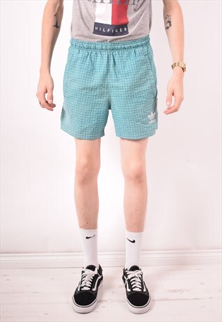 ADIDAS MENS VINTAGE SHORTS SMALL GREEN 90S
