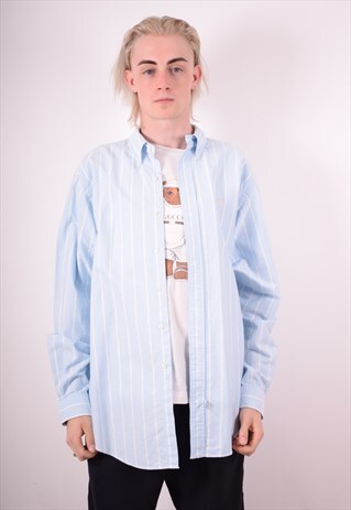 RALPH LAUREN MENS VINTAGE SHIRT XL BLUE STRIPES 90S