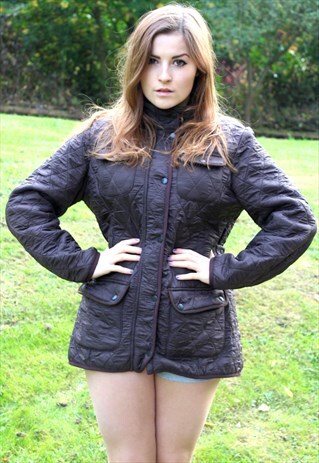 VINTAGE BARBOUR QUILTED JACKET COAT SIZE 10 BRITISH LONDON