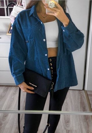 OVERSIZED COZY SHIRT NAVY