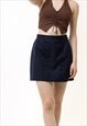 80S VINTAGE BLUE MINI A LINE WOMAN SKIRT SIZE S 5431