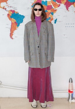 90's Vintage oversized blazer in houndstooth pattern