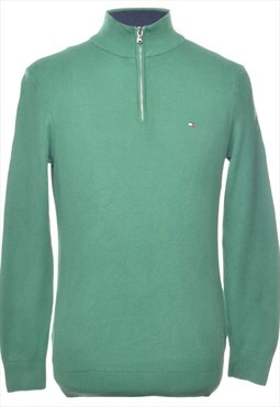Tommy Hilfiger Quarter Zip Plain Sweatshirt - S