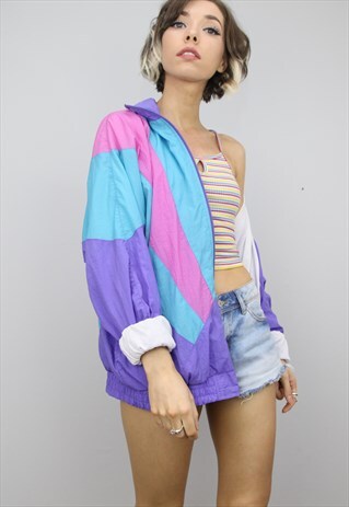 VINTAGE 80S 90S OVERSIZED FESTIVAL SHELL JACKET