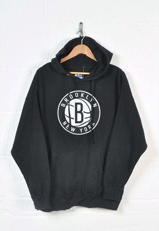 VINTAGE NBA BROOKLYN NEW YORK BASKETBALL HOODIE BLACK XL