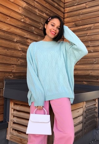 VINTAGE MINT GREEN OVERSIZED JUMPER