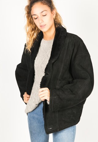 VINTAGE 80S WINTER SHEEPSKIN COAT / R069