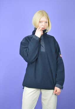 Vintage dark blue classic fleece sweatshirt