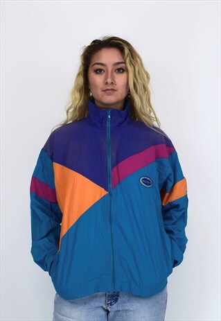 VINTAGE 90'S BLUE, PURPLE, ORANGE & PINK JACKET