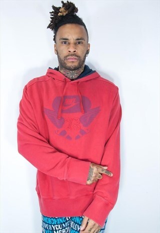 NIKE EMBROIDED VINTAGE HOODIE RED