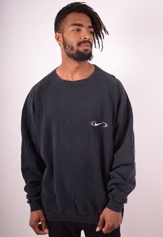 NIKE MENS VINTAGE SWEATSHIRT JUMPER XXL BLACK 90S