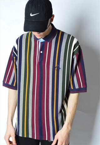 VINTAGE 90S STRIPED MICKEY MOUSE POLO SHIRT