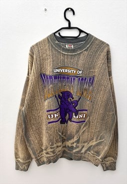 Vintage northern Iowa university sweatshirt tie dye large 